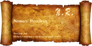 Nemes Roxána névjegykártya
